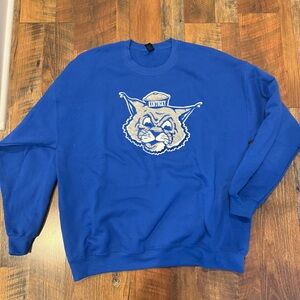 Gildan Blue Crewneck Sweater with Kentucky Wildcat Design
